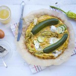Frittata mit Zucchiniblüten und Ziegenkäse