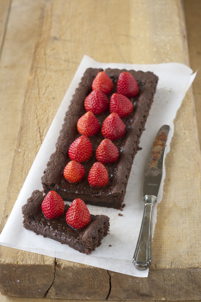 Schokoladentarte mit Erdbeeren und Wumms