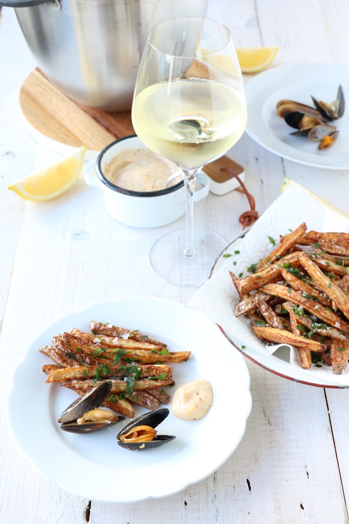 Moules-frites - Miesmuscheln mit Pommes frites